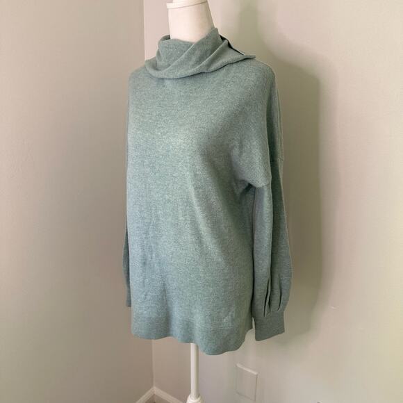 Kinross Cashmere light blue turtleneck sweater size M - Picture 3 of 10